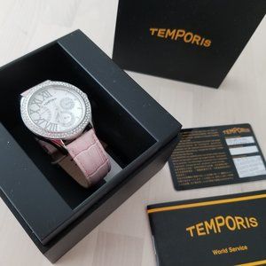 Temporis Premium Angel Collection Stainless Steel Quartz Watch, New Battery